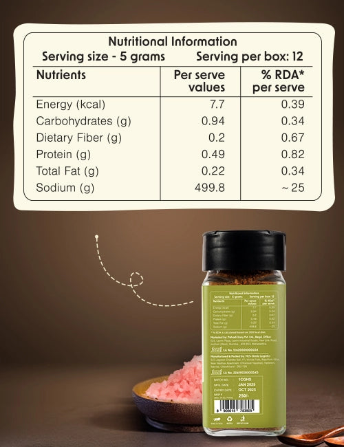 Chilli Garlic Salt Nutritional Information