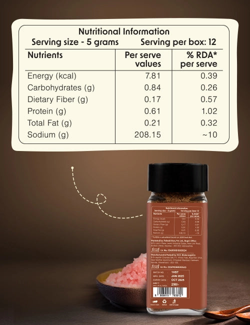 Timur Salt Nutritional Information